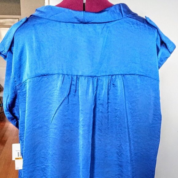 Michael Kors Cobalt Blue Scoop Neck Top NWT - Picture 2 of 8